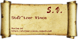 Stötzer Vince névjegykártya