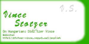 vince stotzer business card